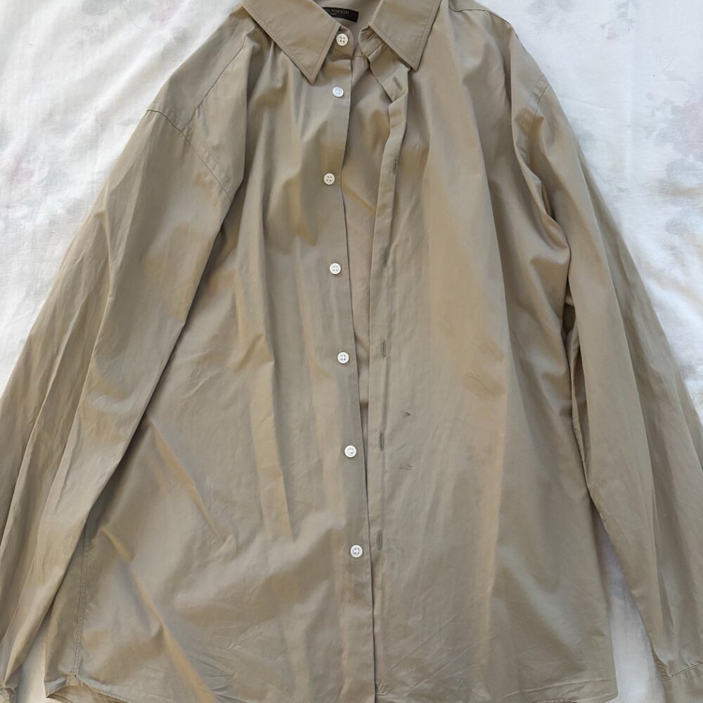Men's Louis Vuitton Dress Shirt in Beige - EU Size 42